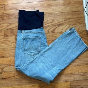 Pink blush maternity jeans